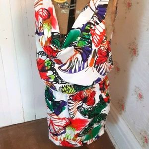 NY & Co butterfly print dress
